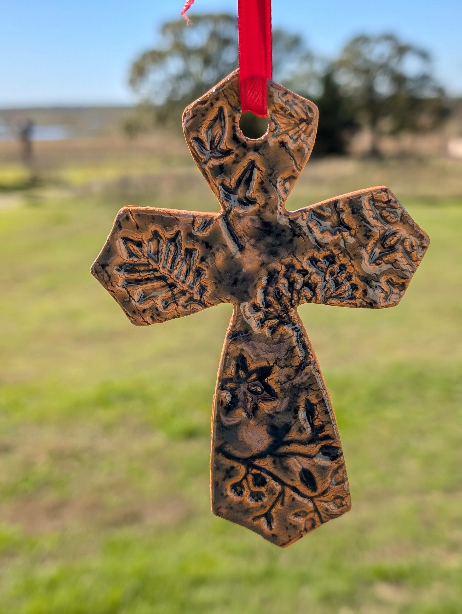 Cross Christmas Ornament Blue