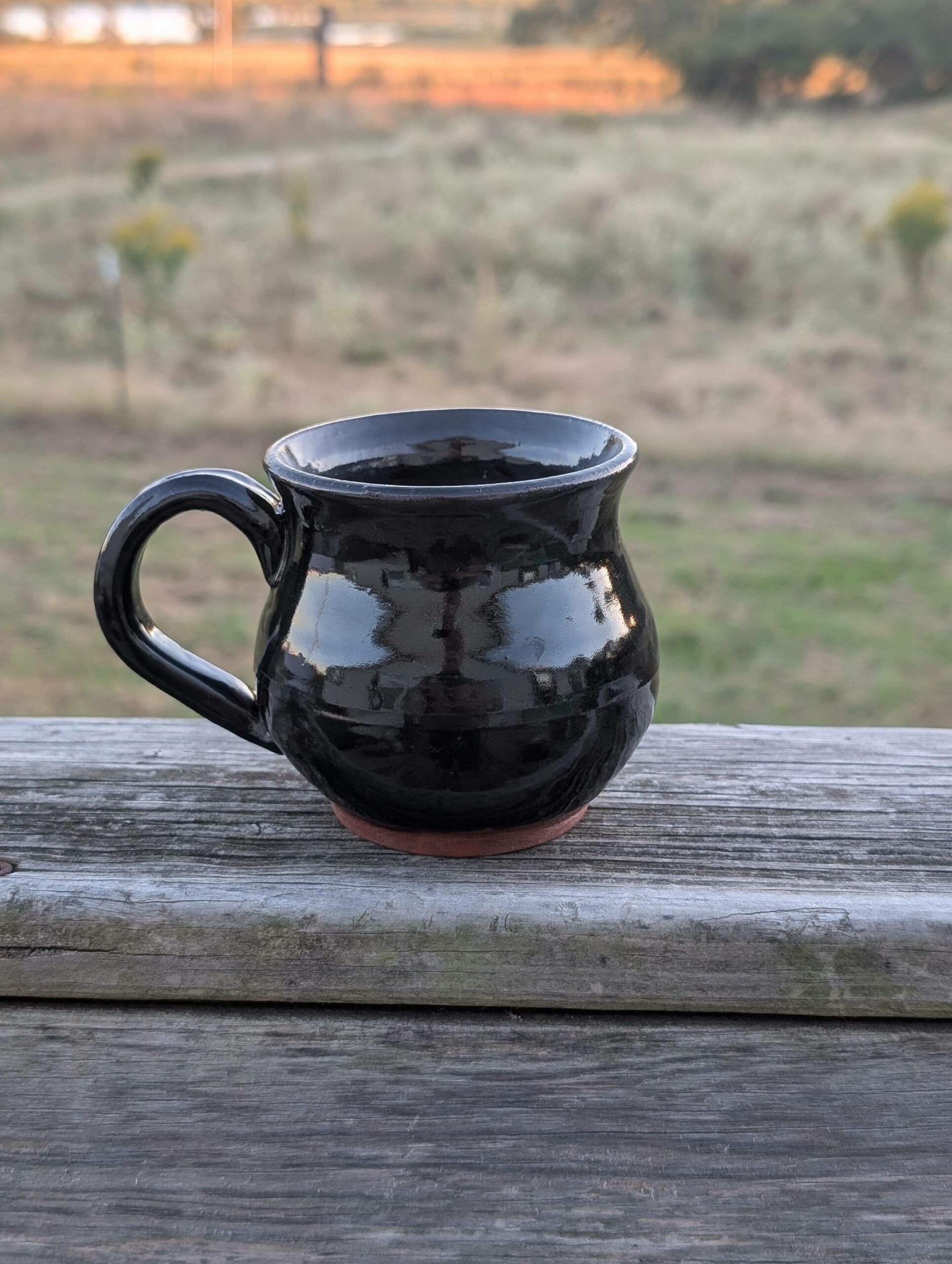 Handcrafted Black Ceramic Mug 2