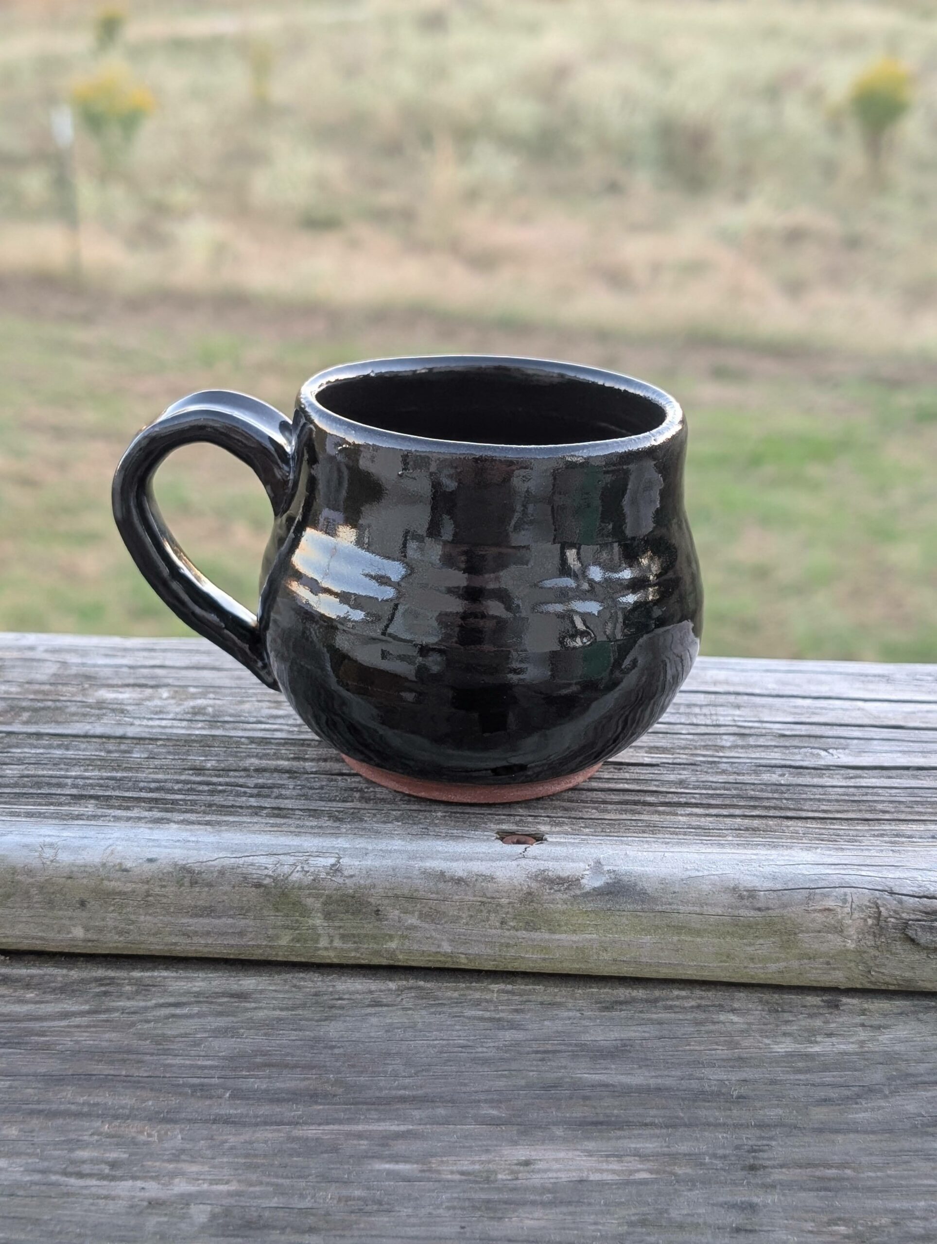 Handcrafted Black Ceramic Mug 3