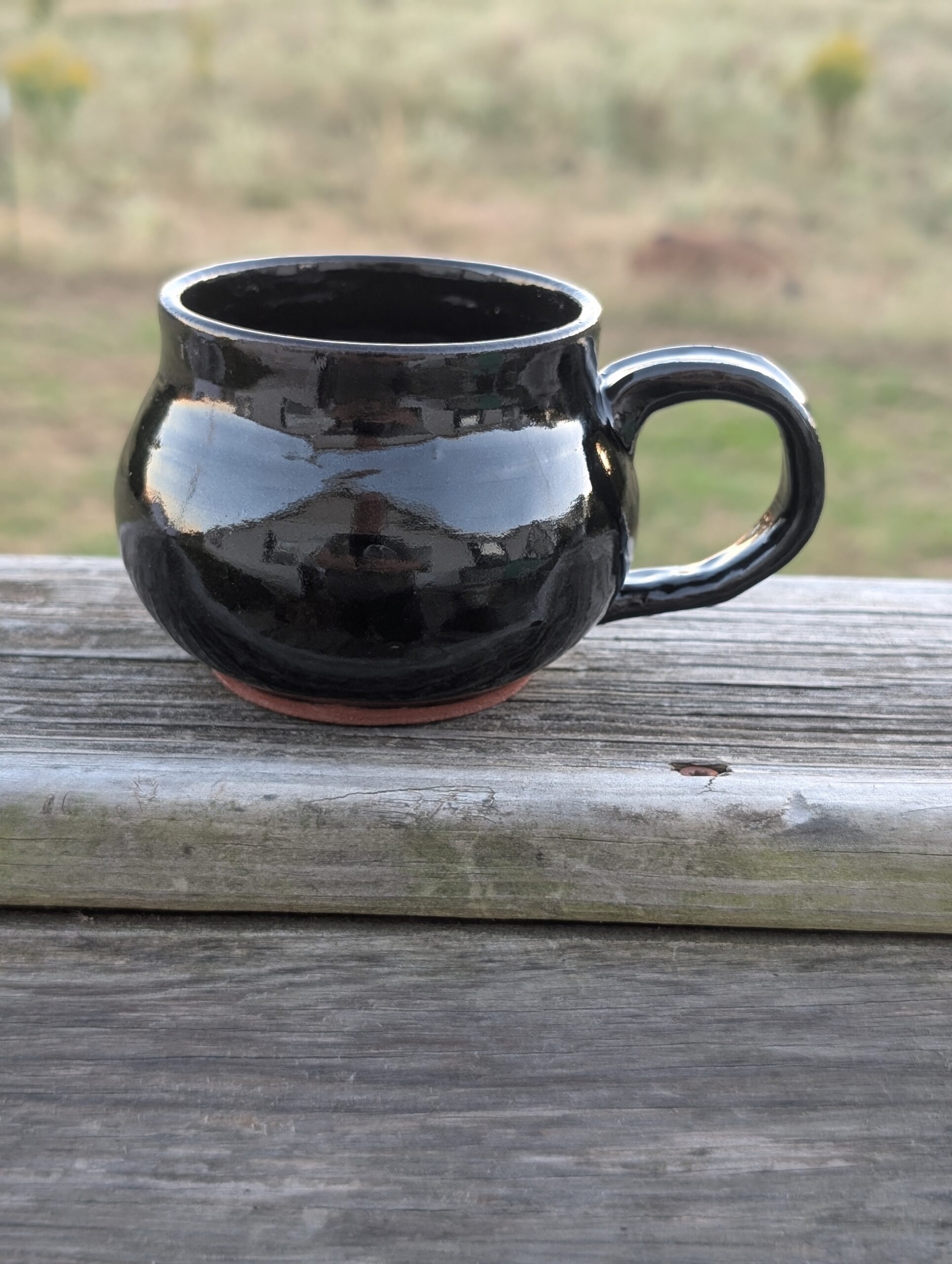 Handcrafted Black Ceramic Mug 5