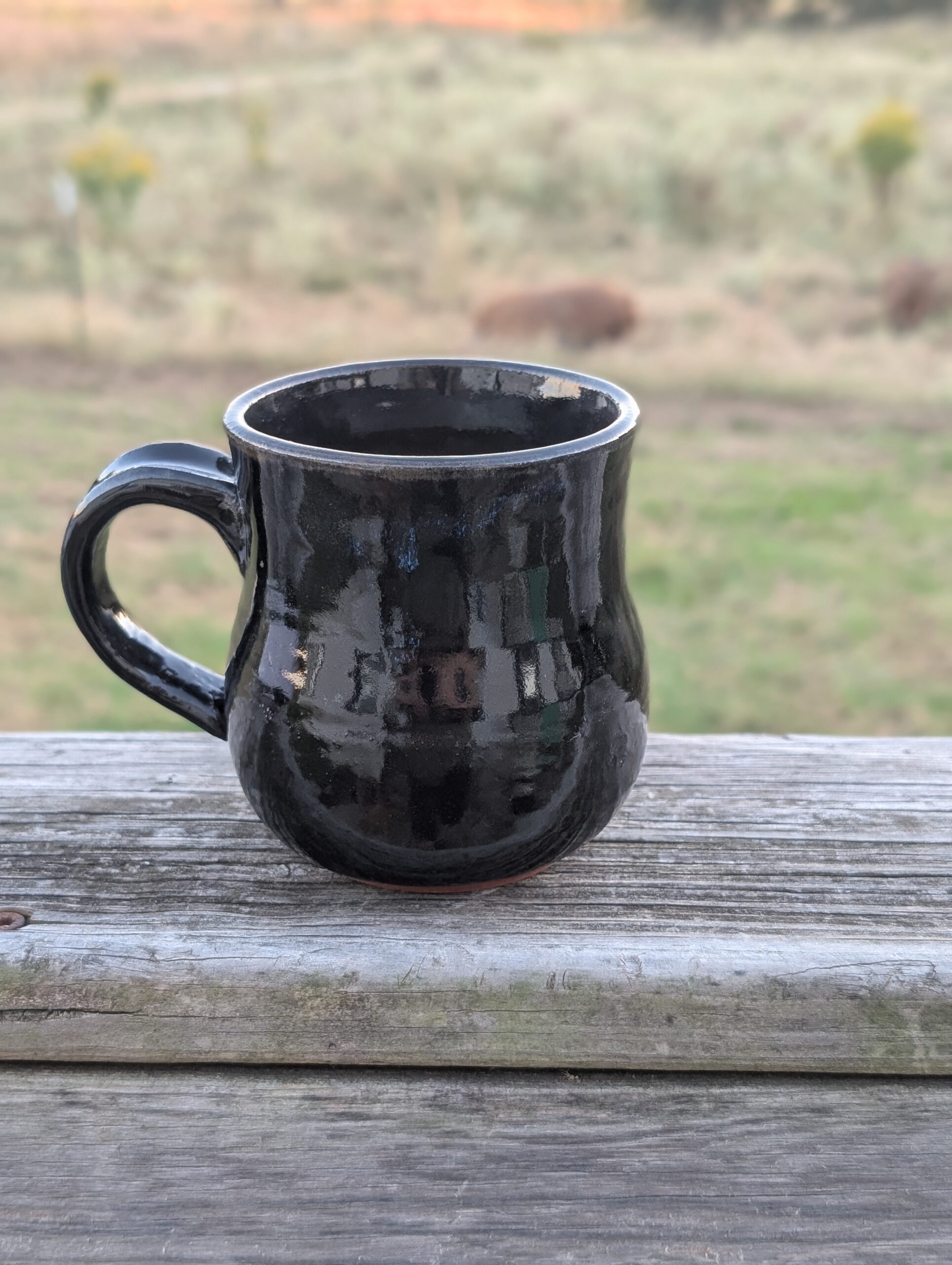 Handcrafted Black Ceramic Mug 7