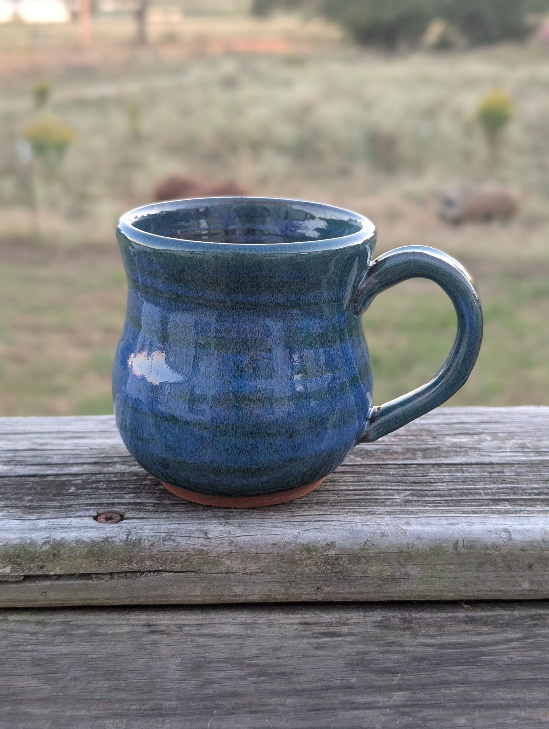 Handcrafted Sapphire Blue Ceramic Mug 8
