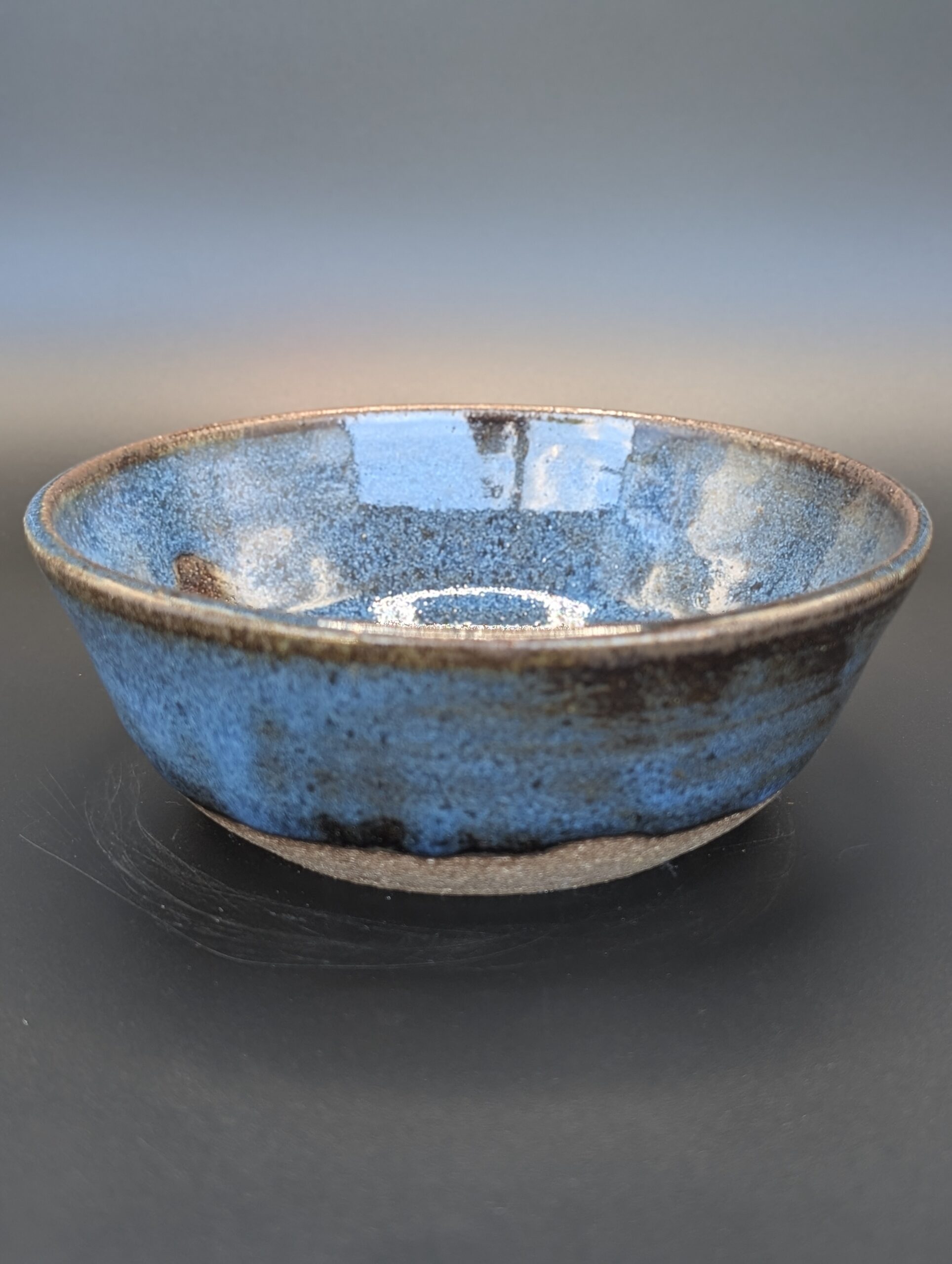 2-Cup Handmade Stoneware Bowl – Kulli Okchakko Blue Glaze