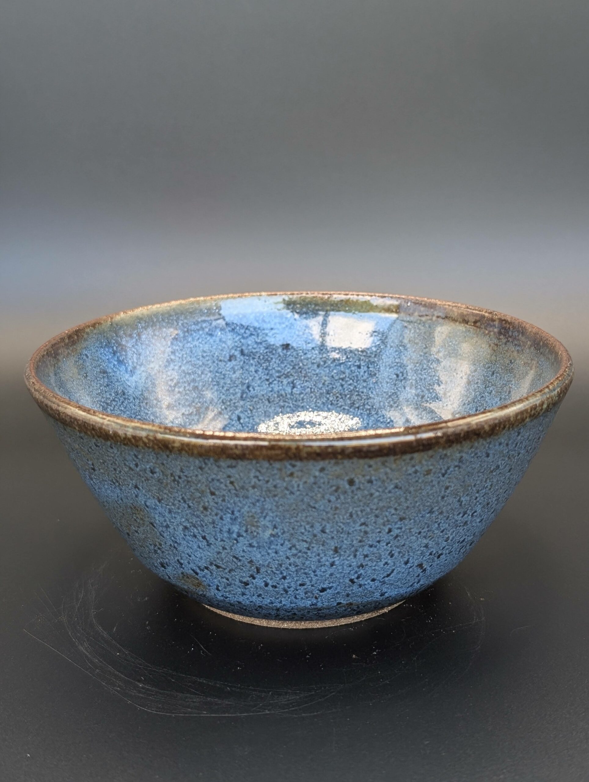 2.5-Cup Handmade Stoneware Bowl – Kulli Okchakko Blue Glaze